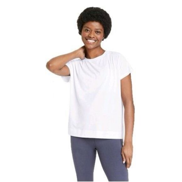 White Active Moisture Wicking Short Sleeve Top - Medium Size M - Picture 1 of 3